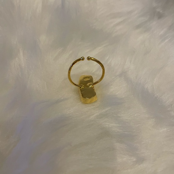 925 Sterling Silver with gold plated Baroque Pearl adjustable statement ring - Picture 7 of 7